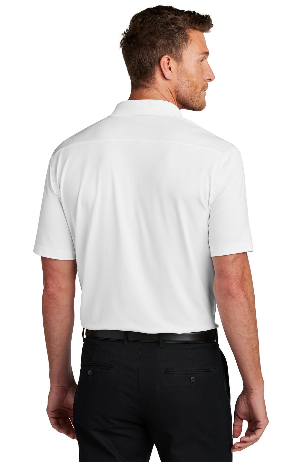 Port Authority City Stretch Flat Knit Polo K683 - White - back
