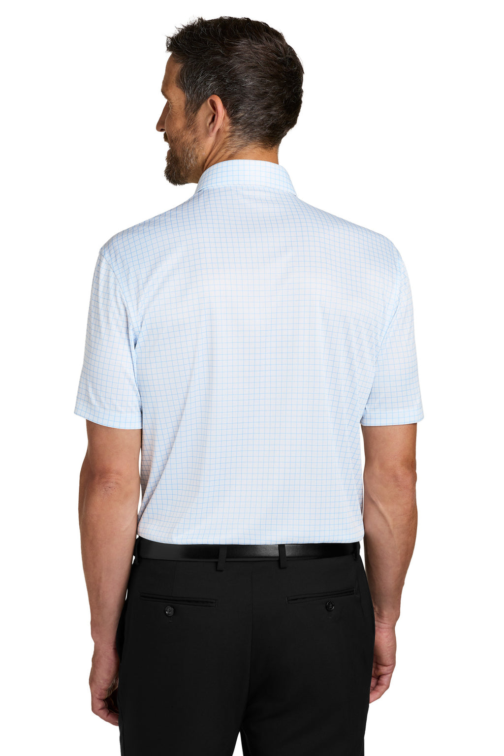 Port Authority Shirt Collar Polo K700 - Cloud Blue Check - back