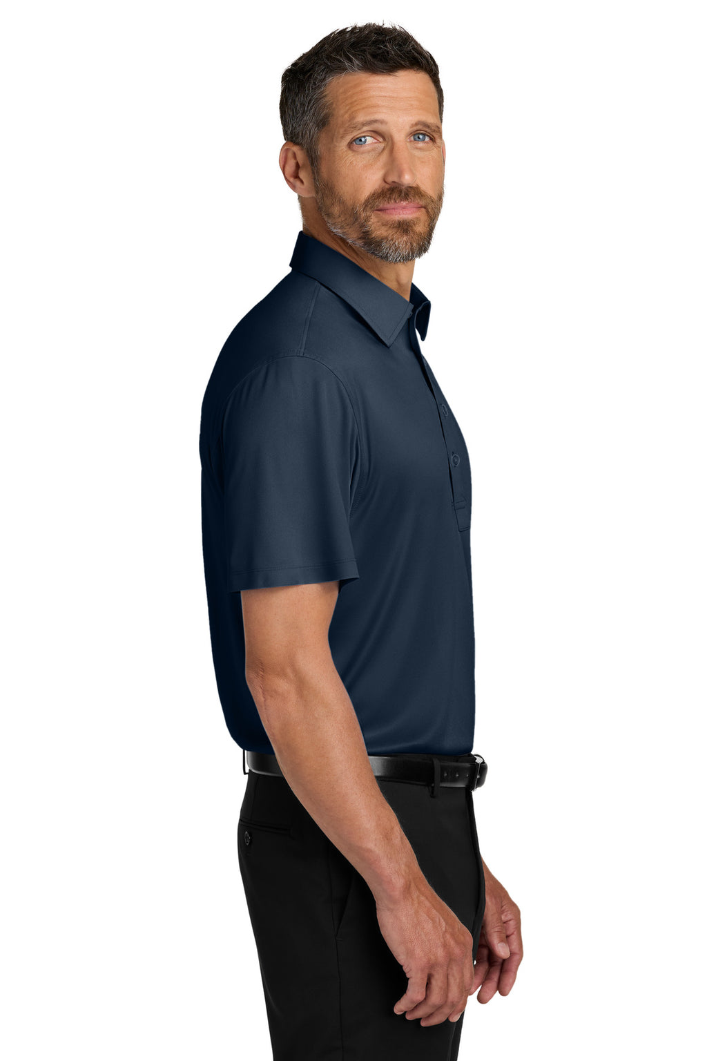 Port Authority Shirt Collar Polo K700 - River Blue Navy - side