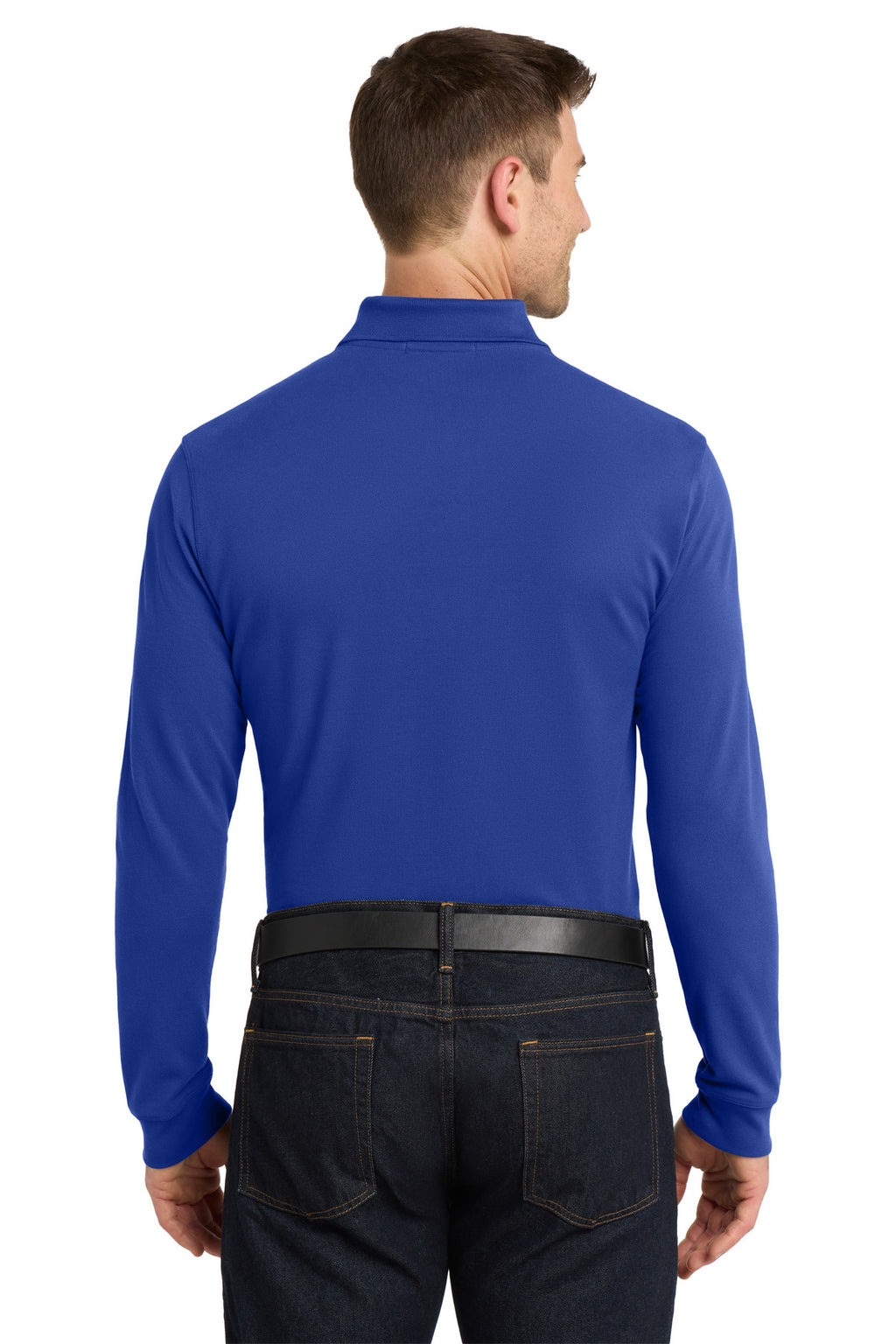 Port Authority EZCotton Long Sleeve Polo. K8000LS - True Royal - back