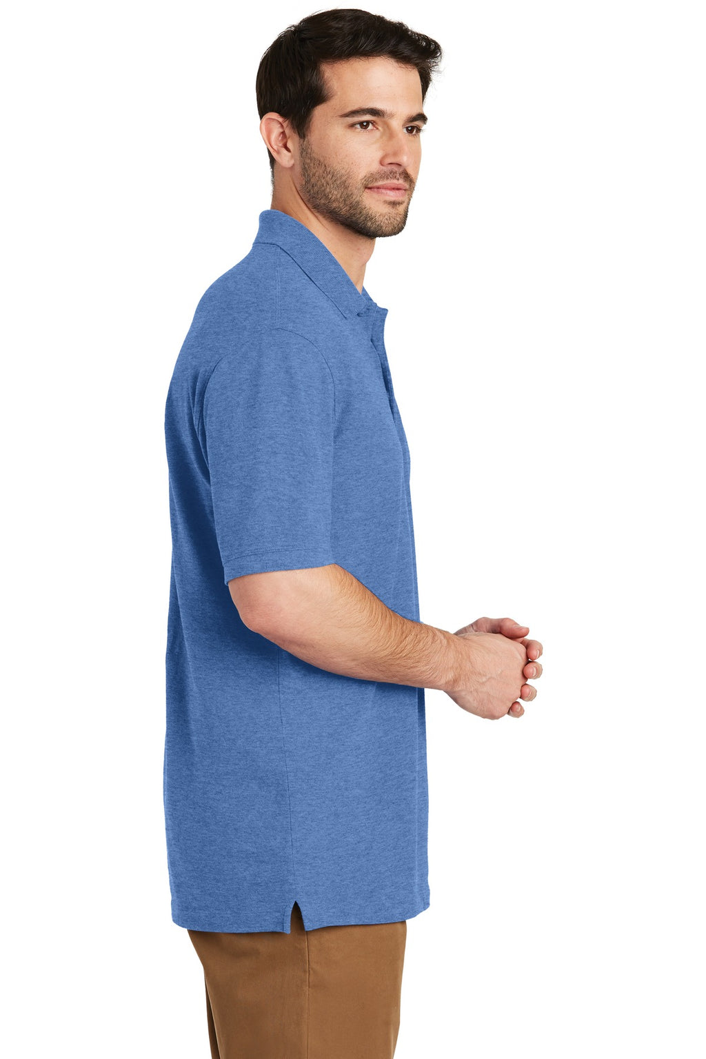 Port Authority EZCotton Polo. K8000 - Blue Heather - side
