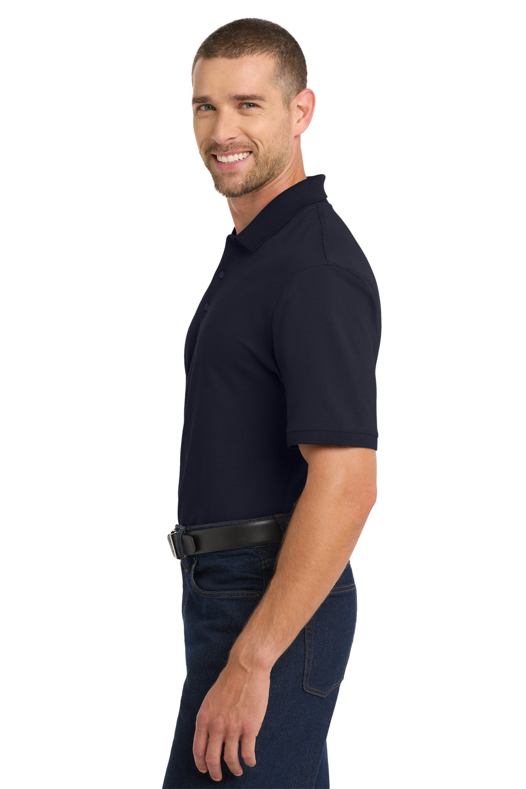 Port Authority EZCotton Polo. K8000 - Navy - side