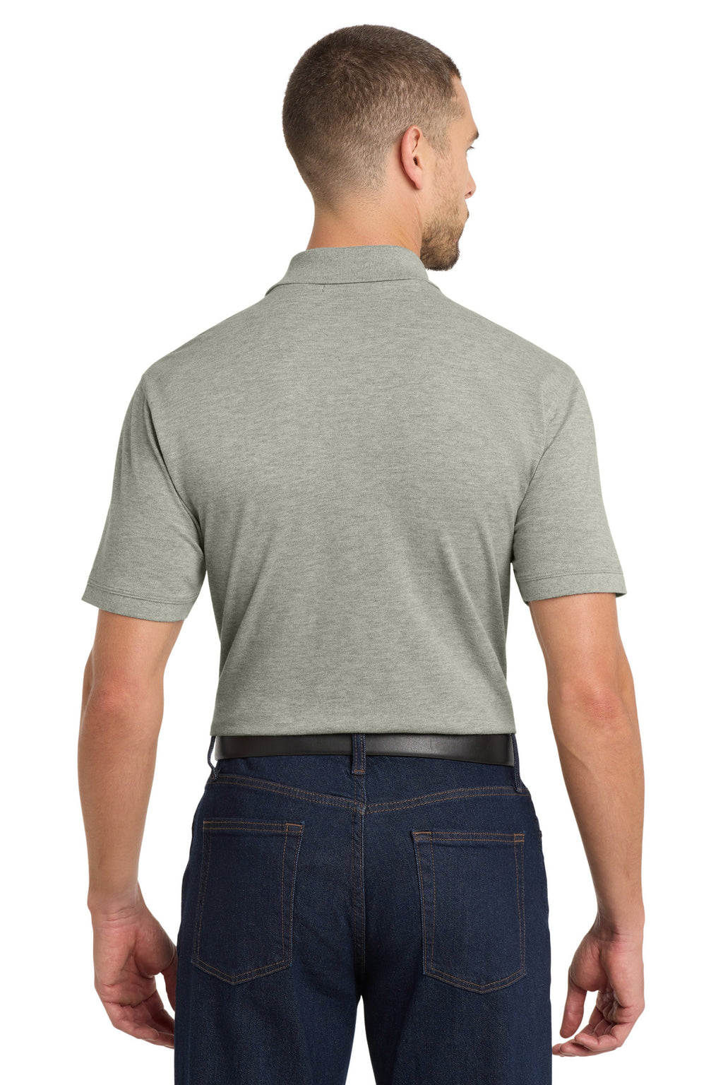 Port Authority EZCotton Polo. K8000 - Oxford Heather - back