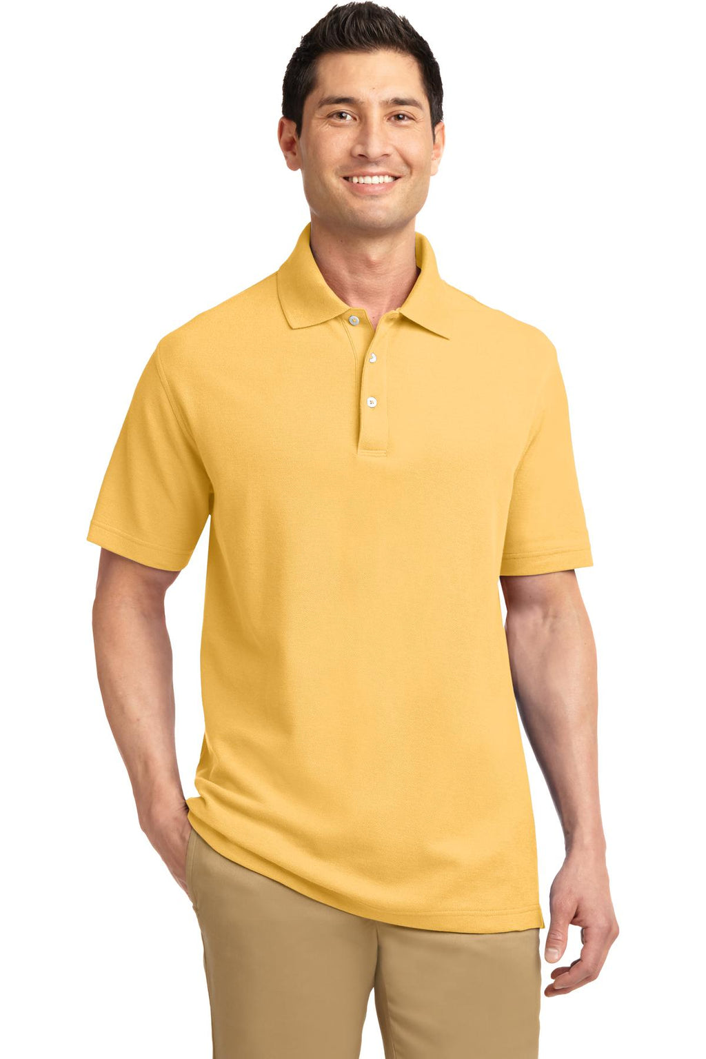 DISCONTINUED Port Authority EZCotton Pique Polo. K800 - Maize Yellow - front