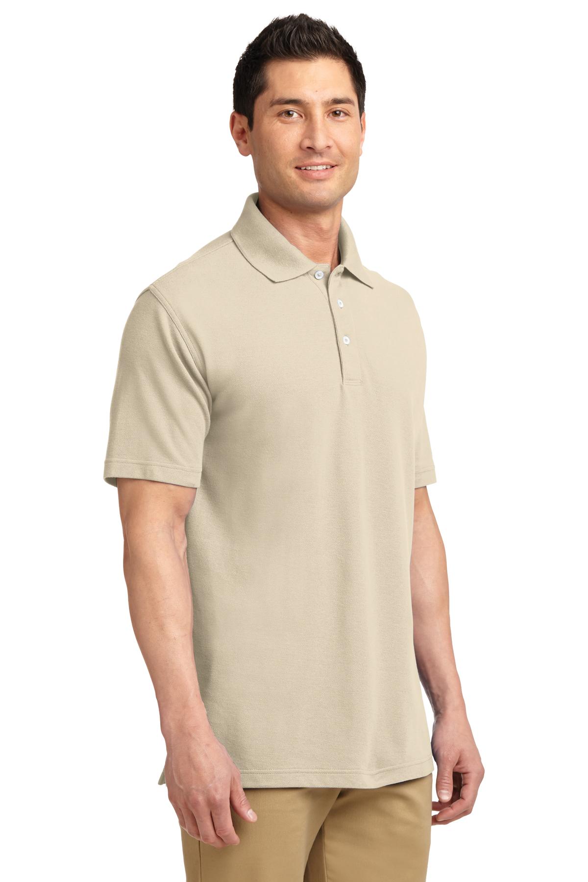 DISCONTINUED Port Authority EZCotton Pique Polo. K800 - Oyster - three_q