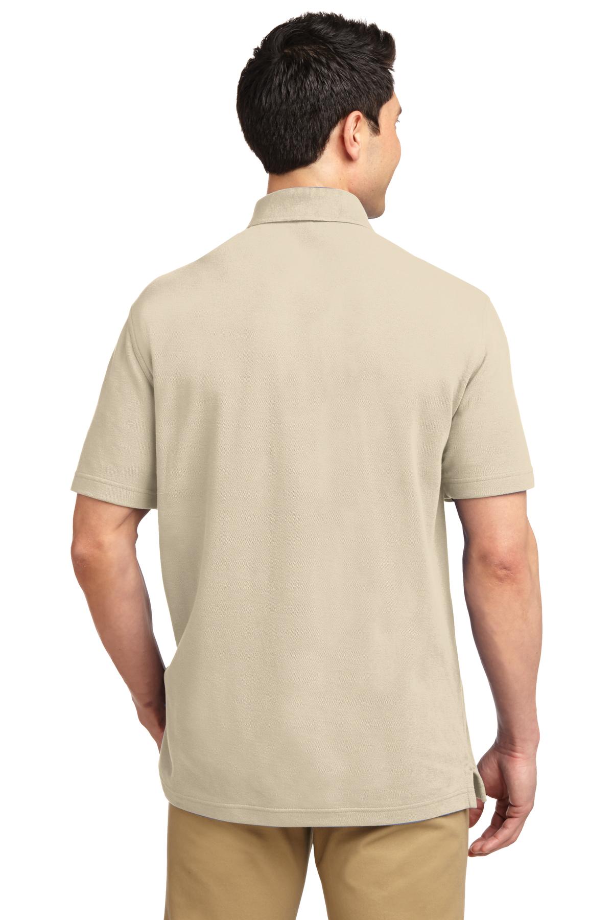 DISCONTINUED Port Authority EZCotton Pique Polo. K800 - Oyster - back