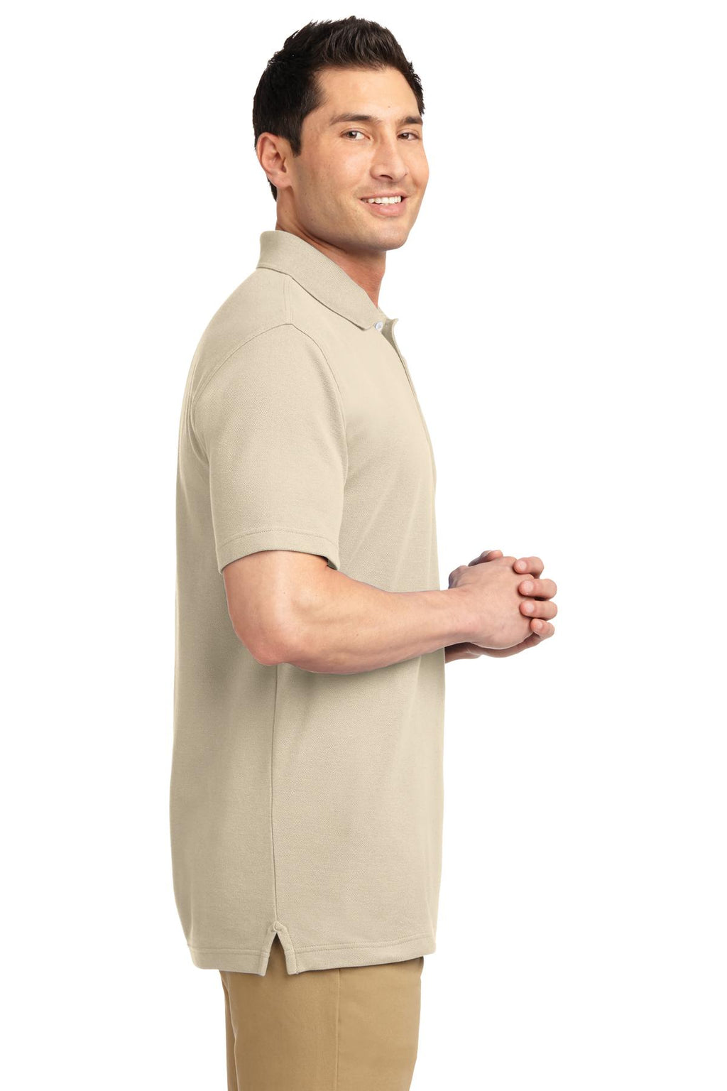 DISCONTINUED Port Authority EZCotton Pique Polo. K800 - Oyster - side