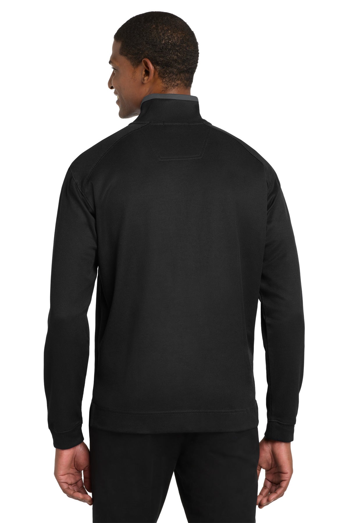 Port Authority Vertical Texture 1/4-Zip Pullover. K805 - Black/ Iron Grey - back