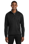Port Authority Vertical Texture 1/4-Zip Pullover. K805 - Black/ Iron Grey - front