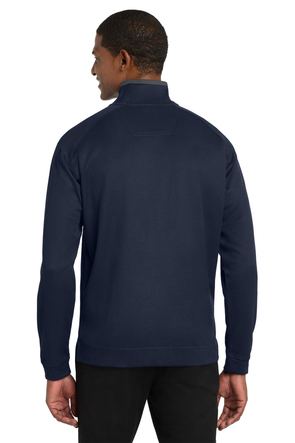 Port Authority Vertical Texture 1/4-Zip Pullover. K805 - True Navy/ Iron Grey - back