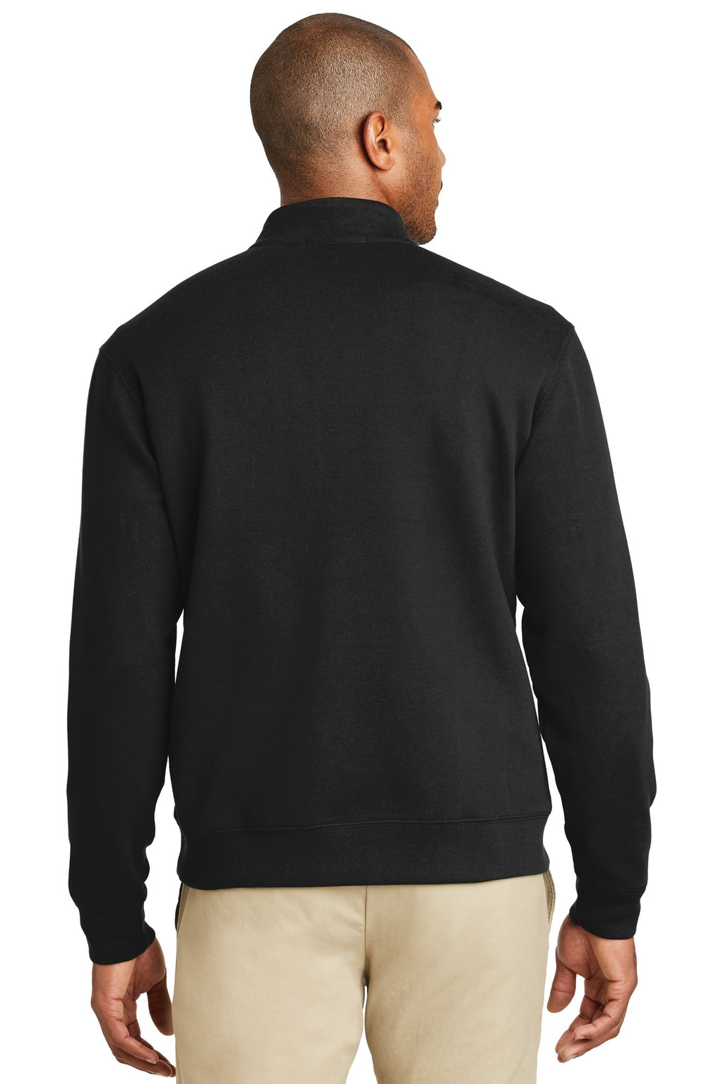Port Authority Interlock 1/4-Zip. K807 - Deep Black/ Charcoal Heather - back