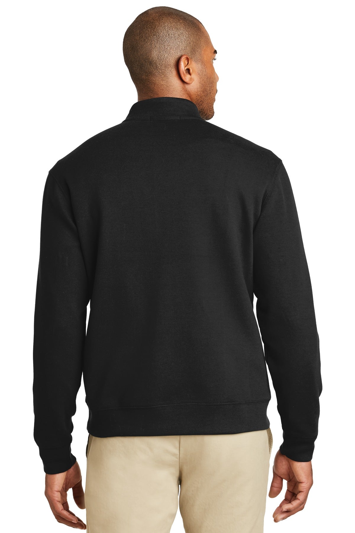 Port Authority Interlock 1/4-Zip. K807 - Deep Black/ Charcoal Heather - back