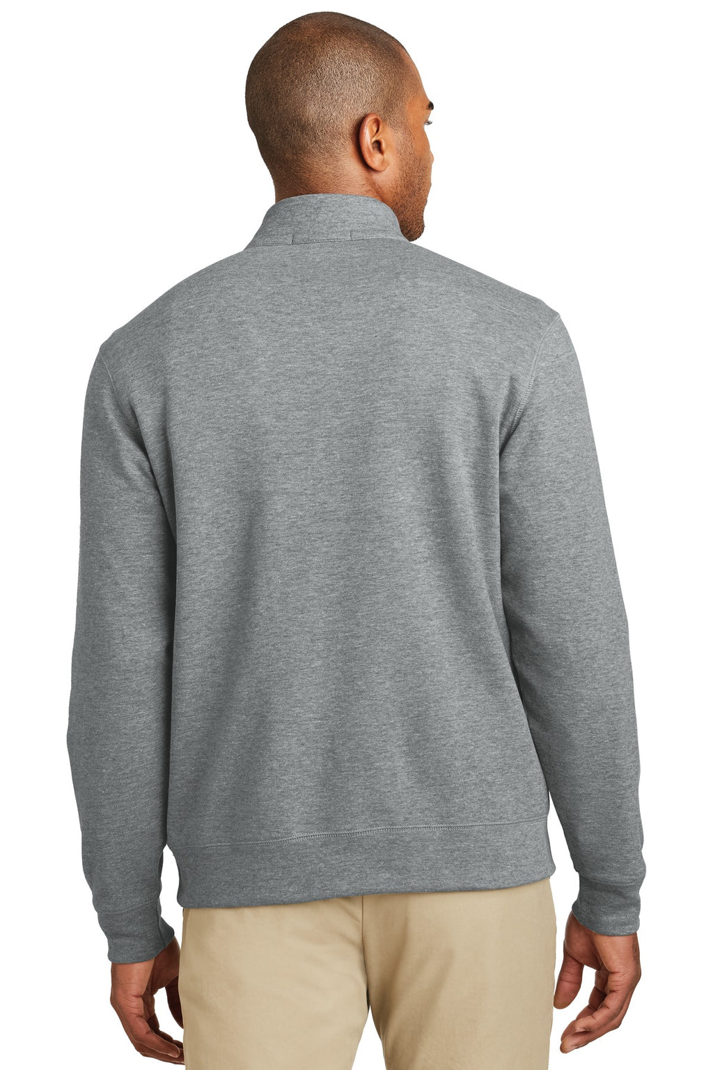 Port Authority Interlock 1/4-Zip. K807 - Medium Heather Grey/ Charcoal Heather - back