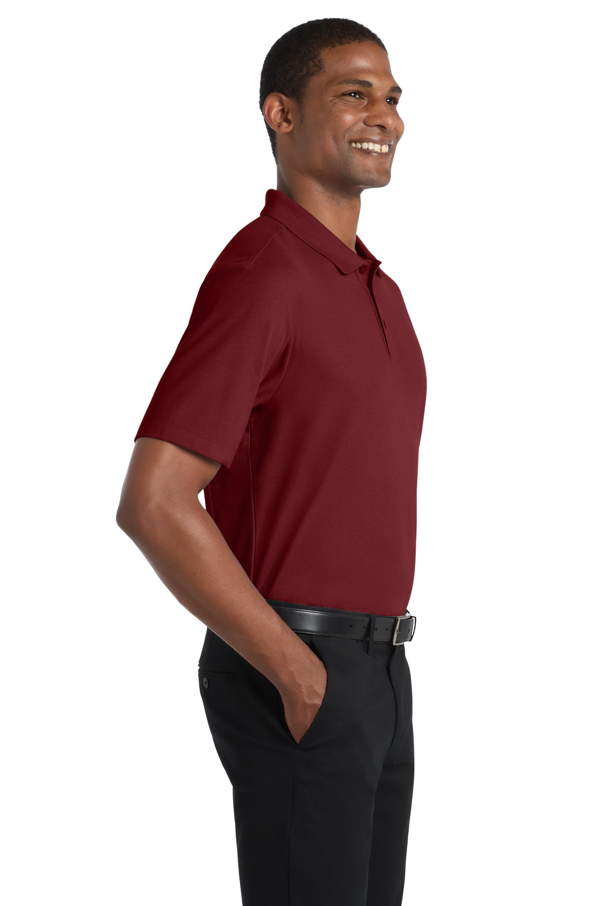 Port Authority SuperPro React Polo. K810 - Burgundy - side