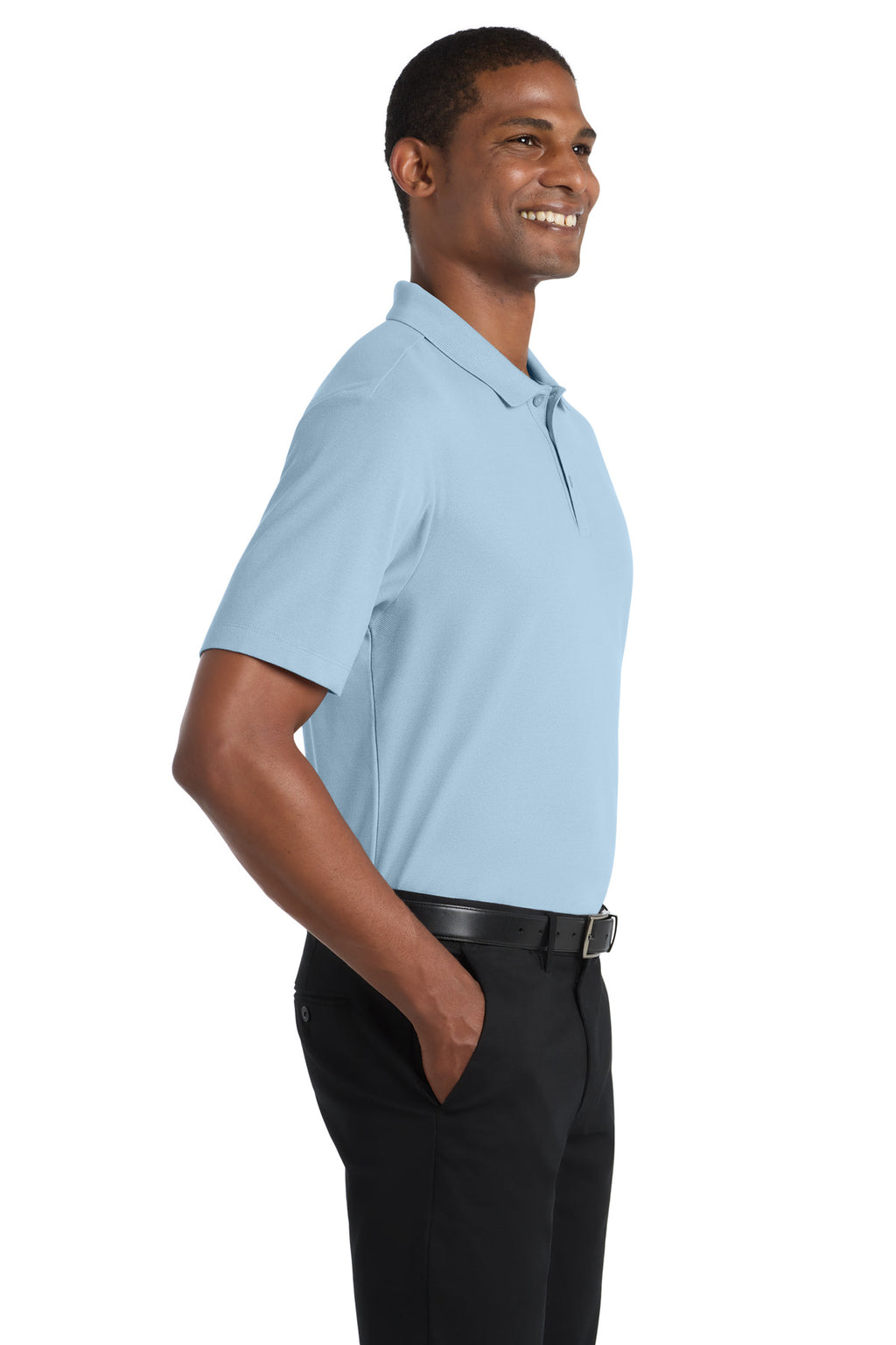 Port Authority SuperPro React Polo. K810 - Cloud Blue - side