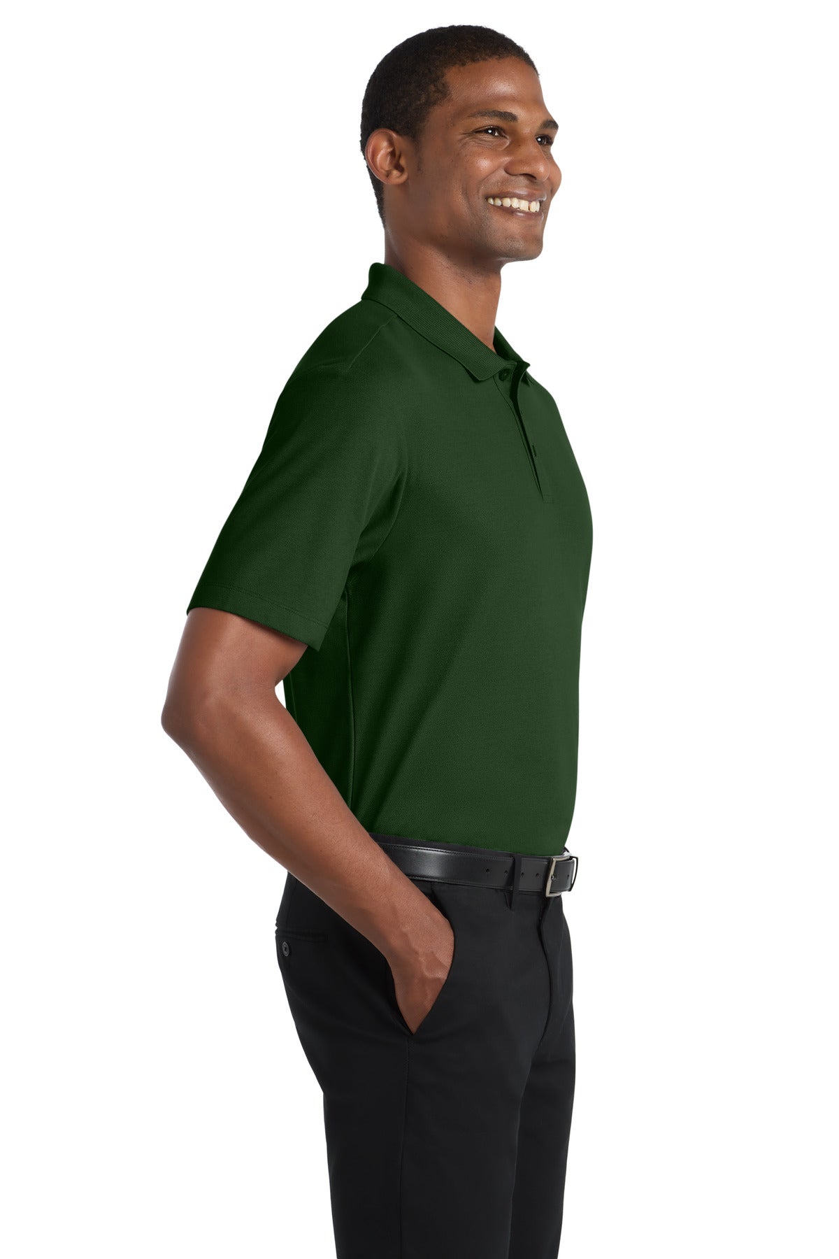 Port Authority SuperPro React Polo. K810 - Dark Green - side