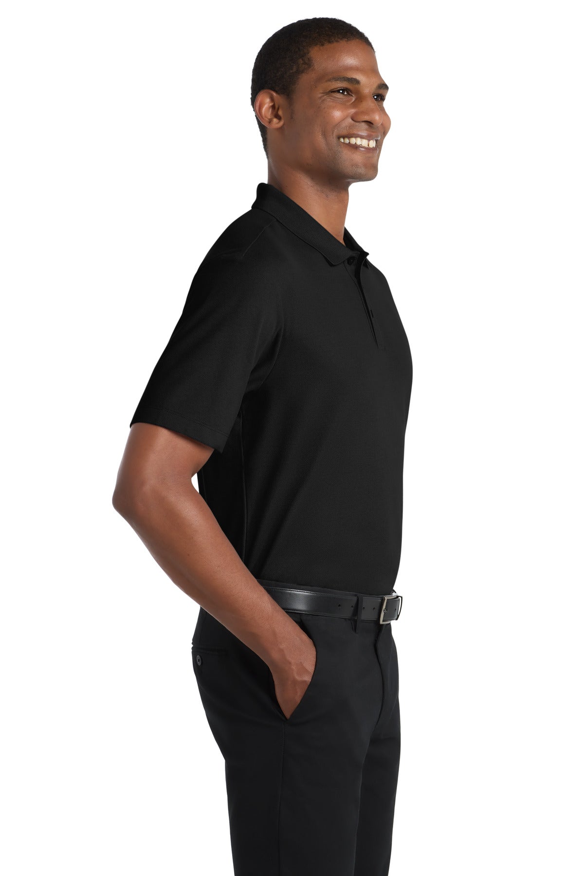 Port Authority SuperPro React Polo. K810 - Deep Black - side