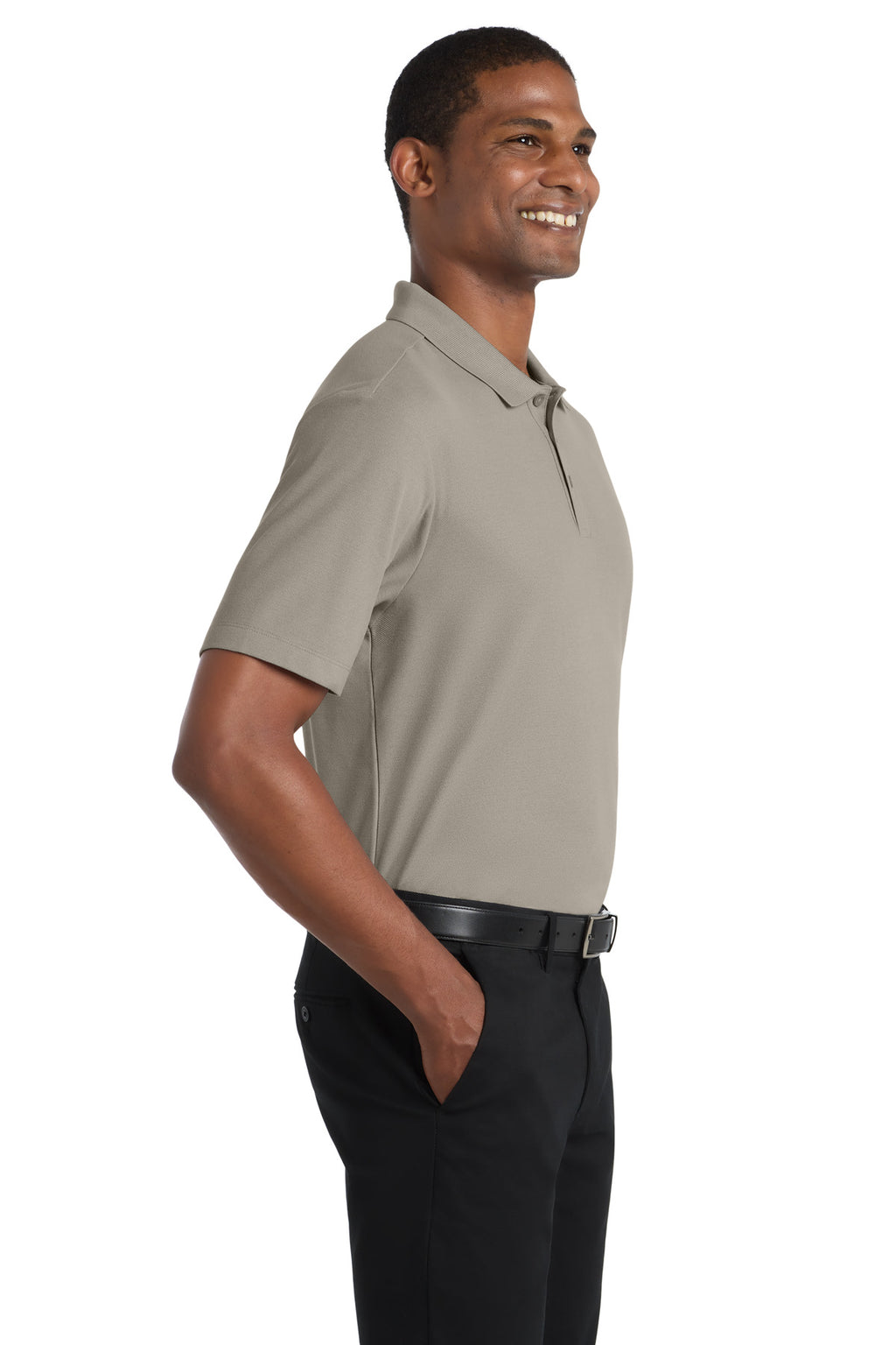 Port Authority SuperPro React Polo. K810 - Gusty Grey - side
