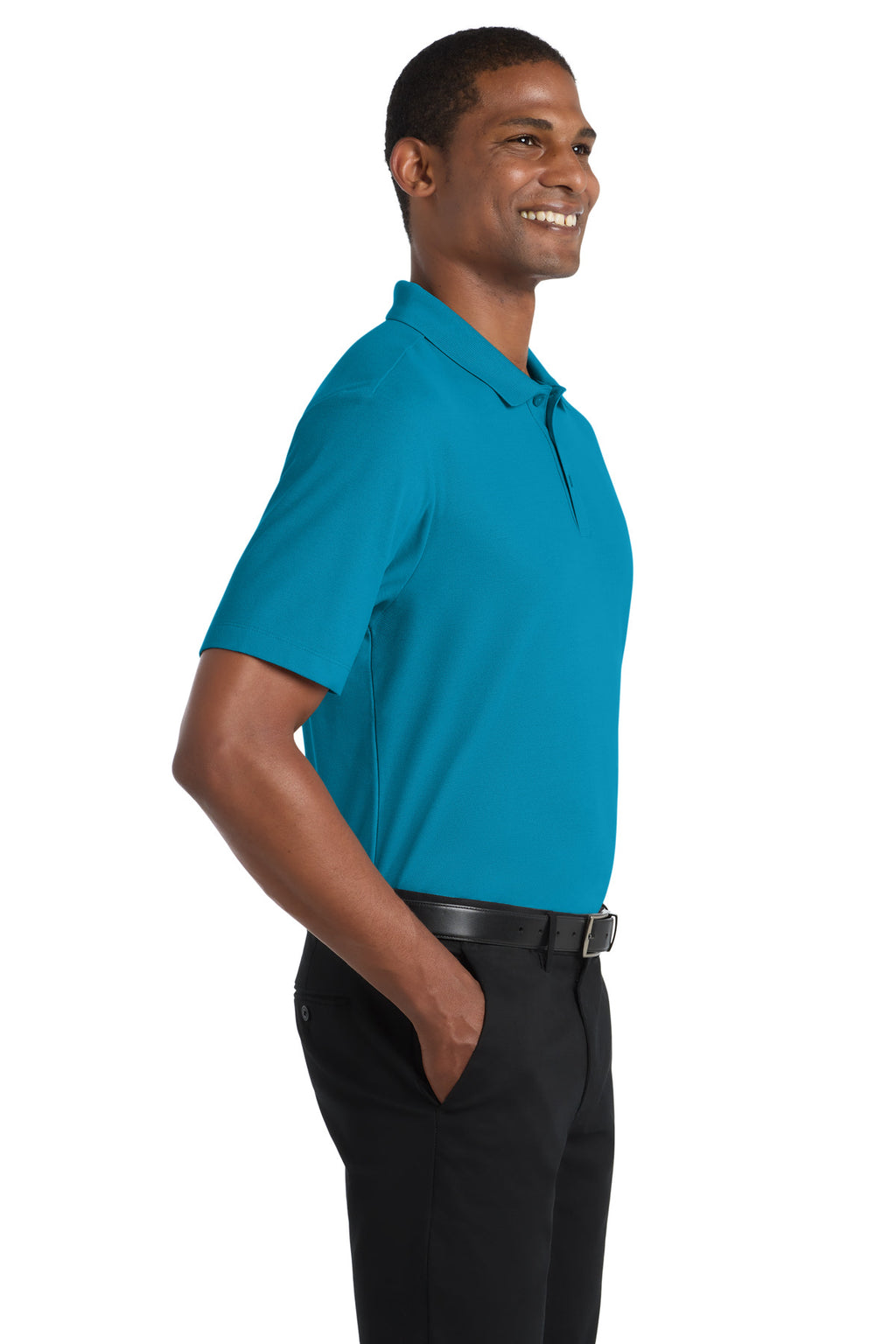 Port Authority SuperPro React Polo. K810 - Parcel Blue - side