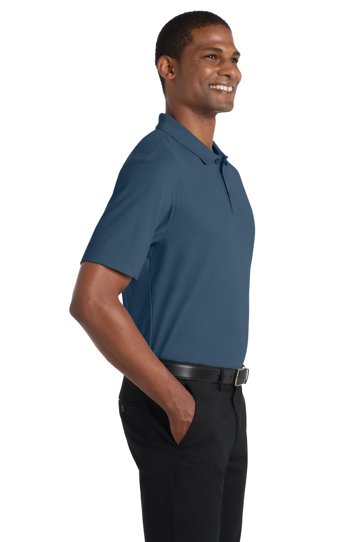 Port Authority SuperPro React Polo. K810 - Regatta Blue - side