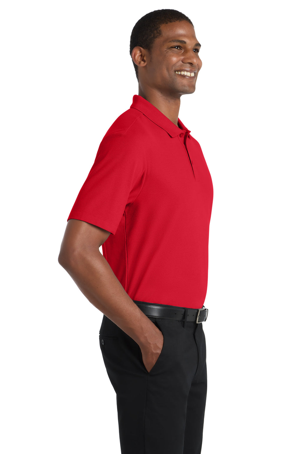 Port Authority SuperPro React Polo. K810 - Rich Red - side