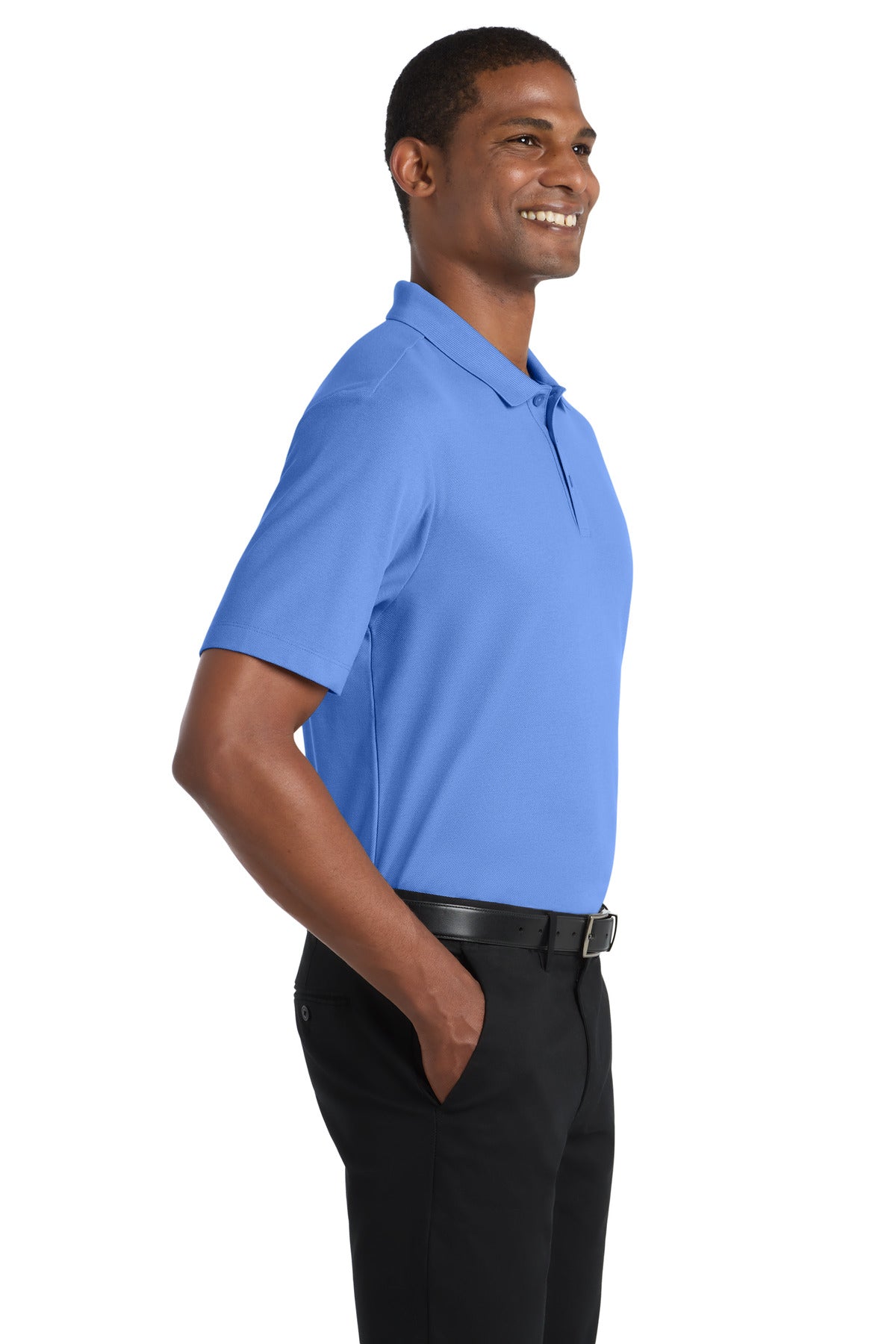 Port Authority SuperPro React Polo. K810 - Ultramarine Blue - side