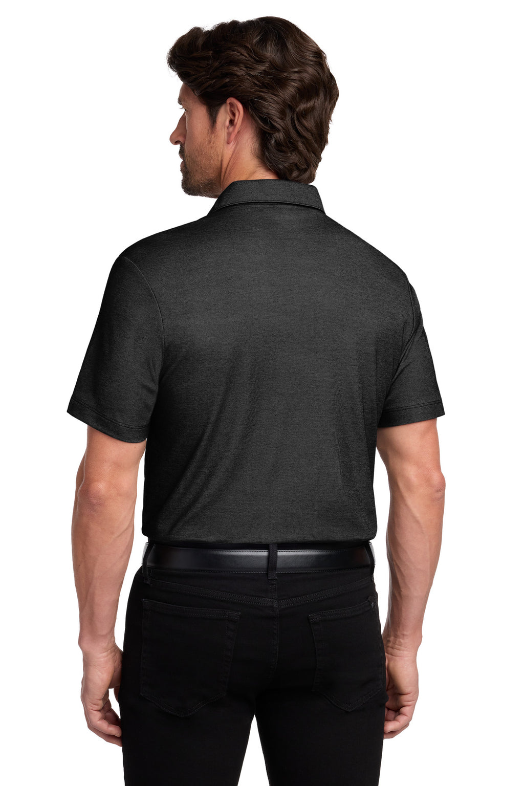 Port Authority Fine Pique Blend Polo K830 - Black Heather - back