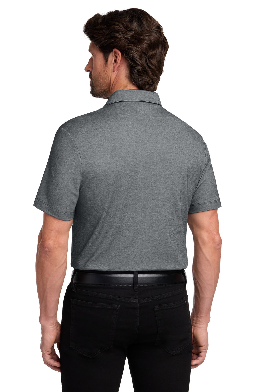 Port Authority Fine Pique Blend Polo K830 - Charcoal Heather - back
