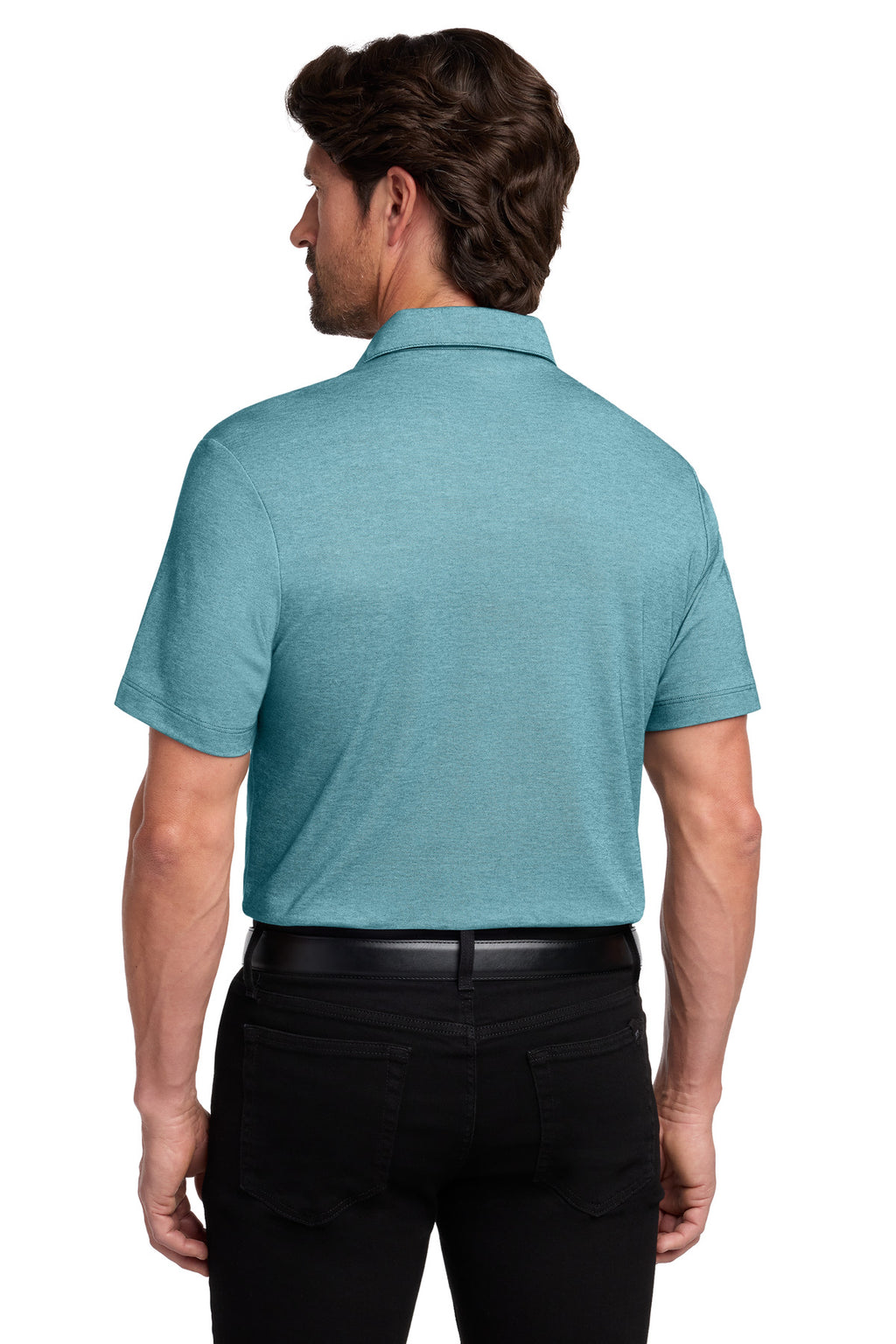 Port Authority Fine Pique Blend Polo K830 - Dark Teal Heather - back