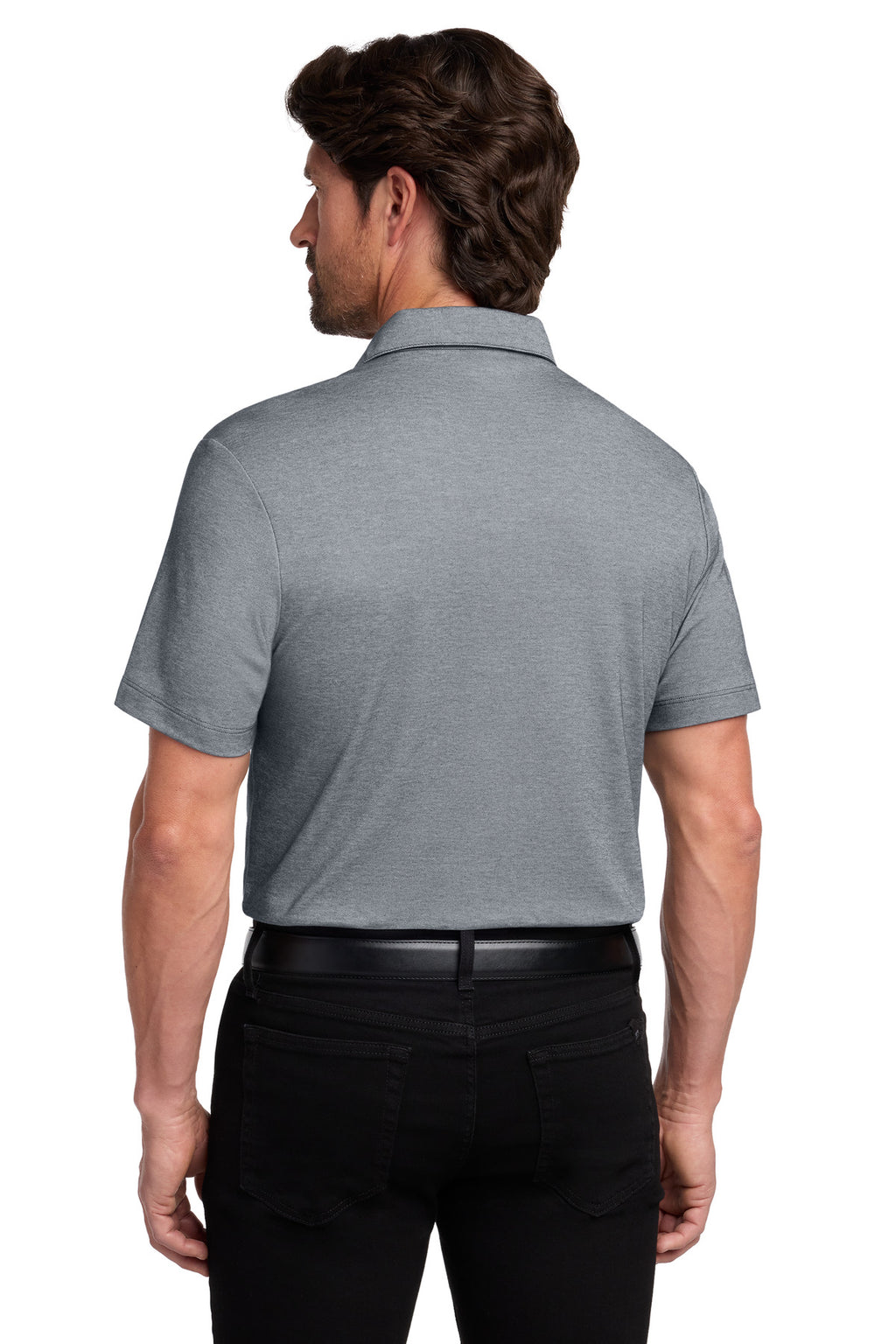 Port Authority Fine Pique Blend Polo K830 - River Blue Navy Heather - back