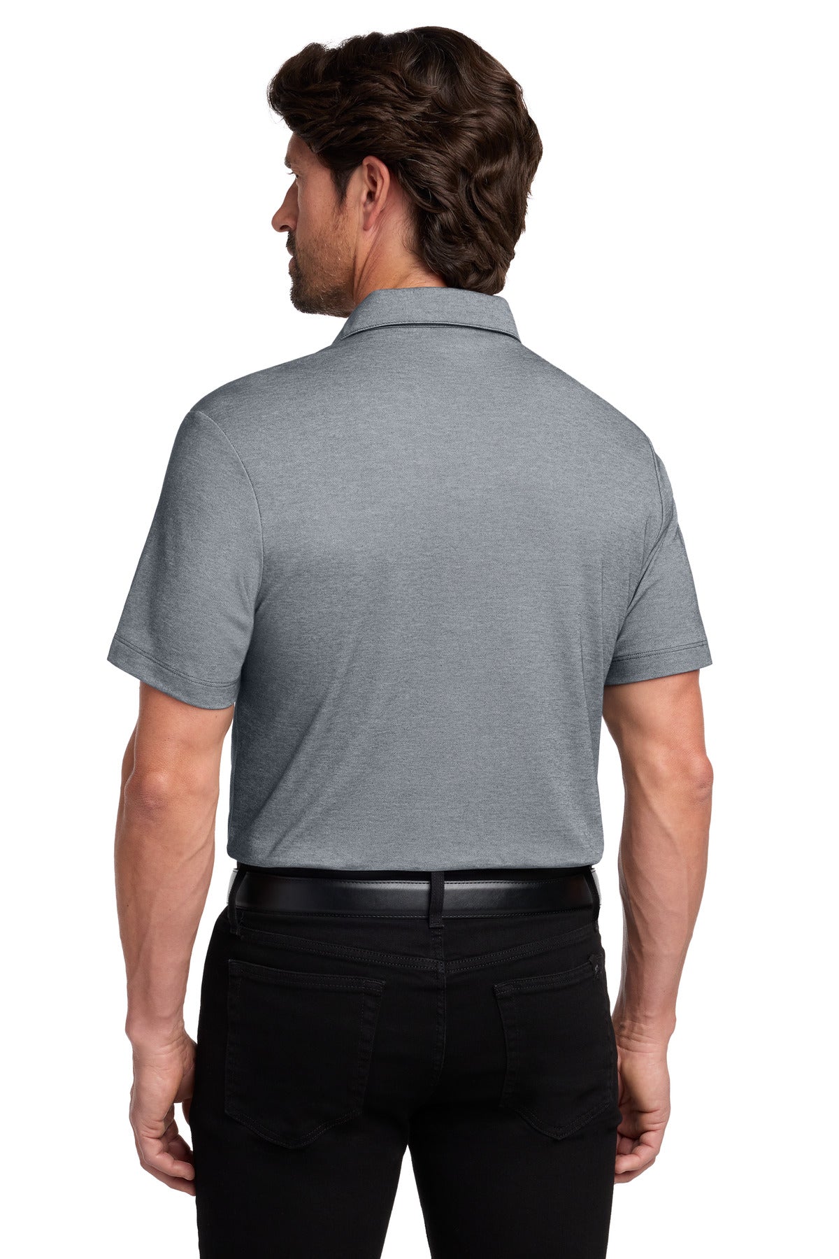 Port Authority Fine Pique Blend Polo K830 - River Blue Navy Heather - back