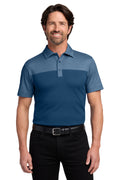 Port Authority Fine Pique Blend Blocked Polo K831 - Aegean Blue/ Aegean Blue Heather - front
