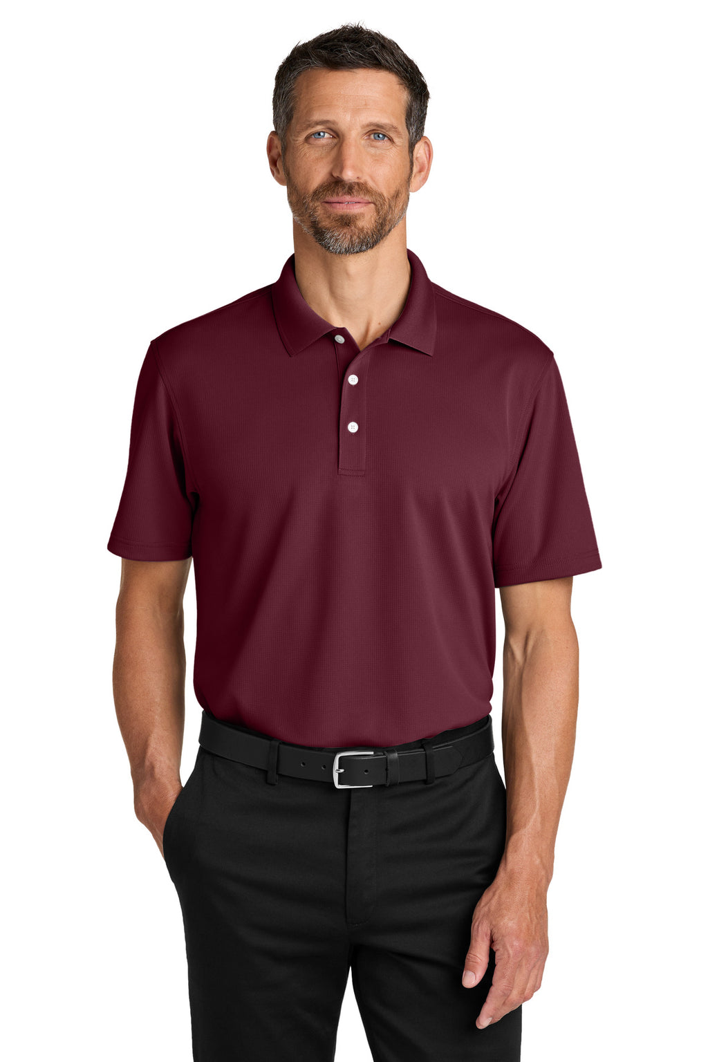 Port Authority Dry Zone Stain-Release Grid Polo K845 - Club Burgundy - front