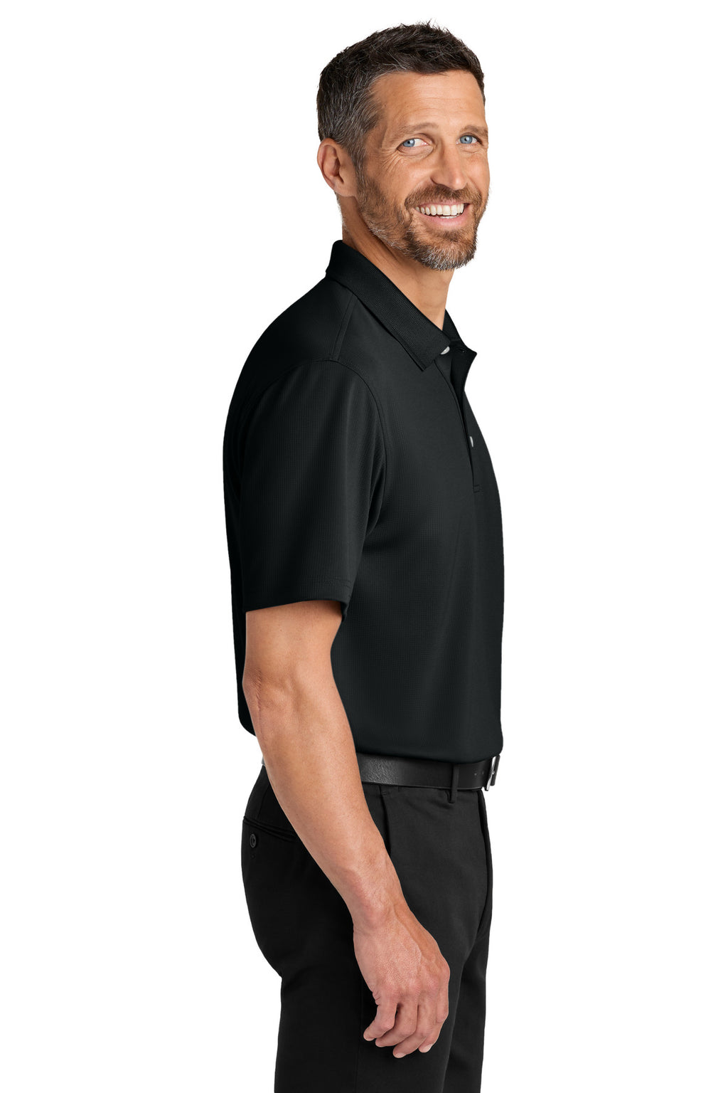 Port Authority Dry Zone Stain-Release Grid Polo K845 - Deep Black - side