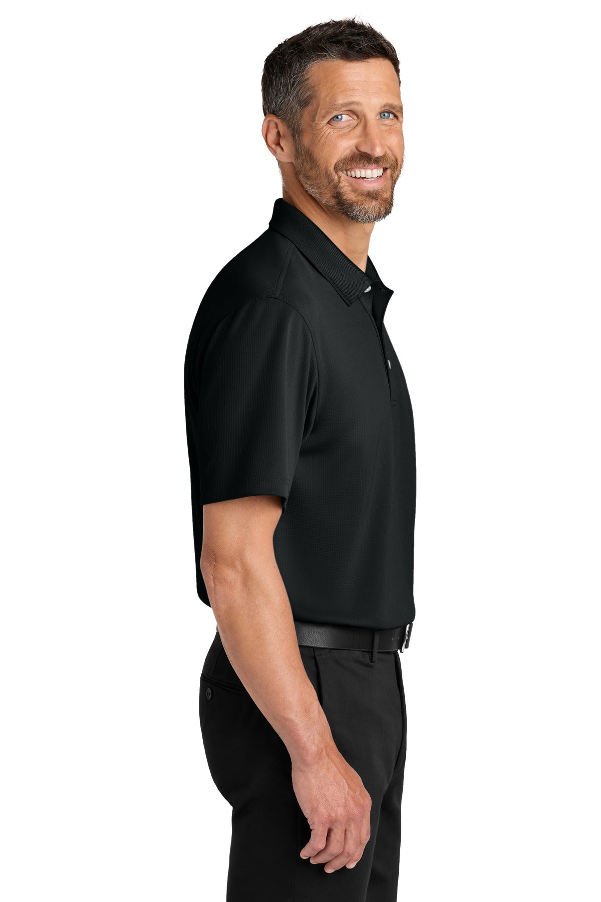 Port Authority Dry Zone Stain-Release Grid Polo K845 - Deep Black - side