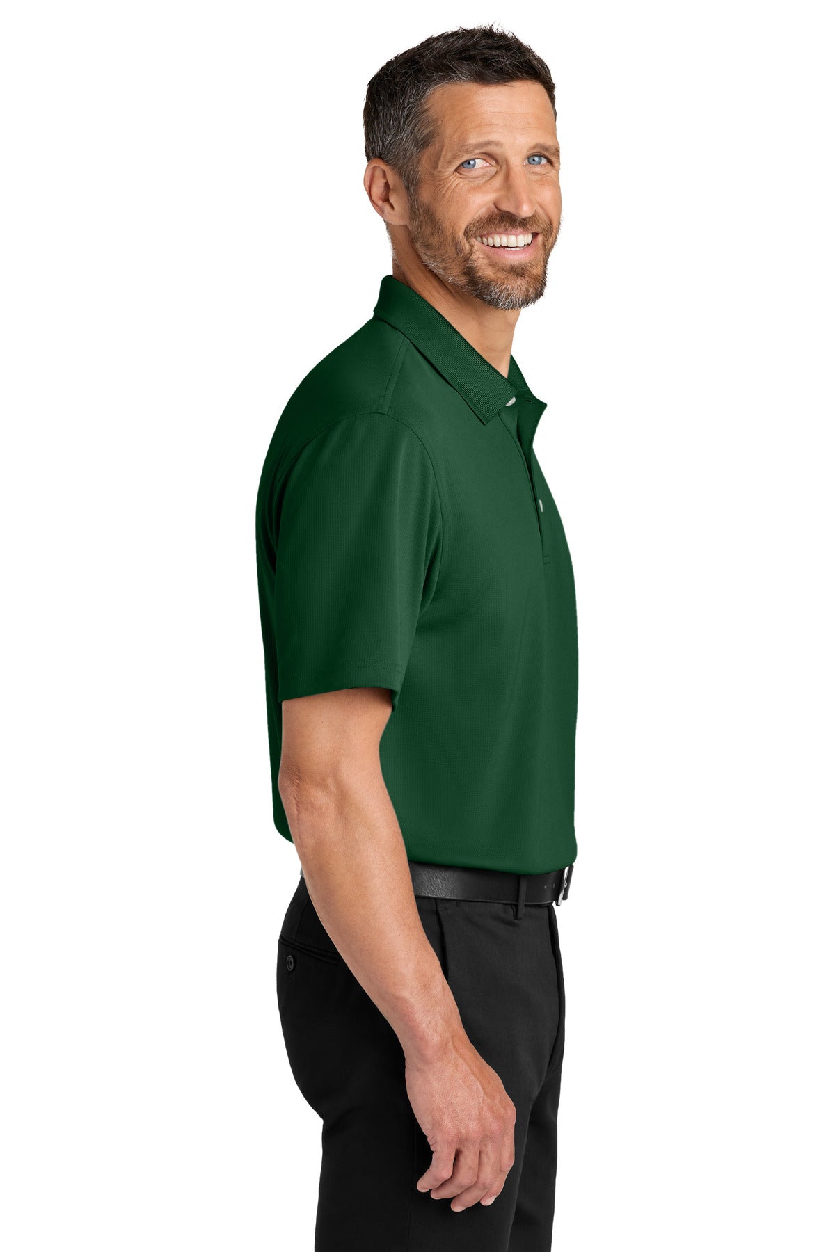 Port Authority Dry Zone Stain-Release Grid Polo K845 - Hunter Green - side