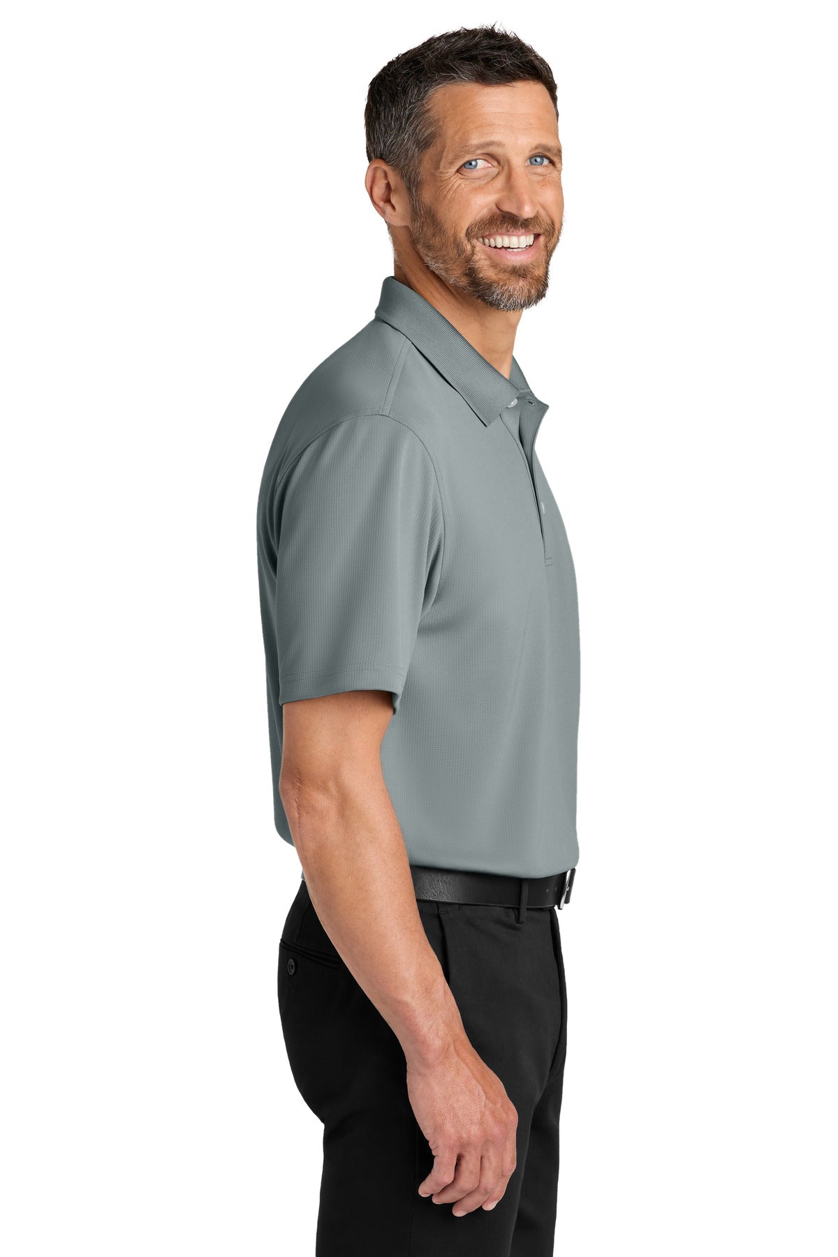 Port Authority Dry Zone Stain-Release Grid Polo K845 - Light Sterling Grey - side