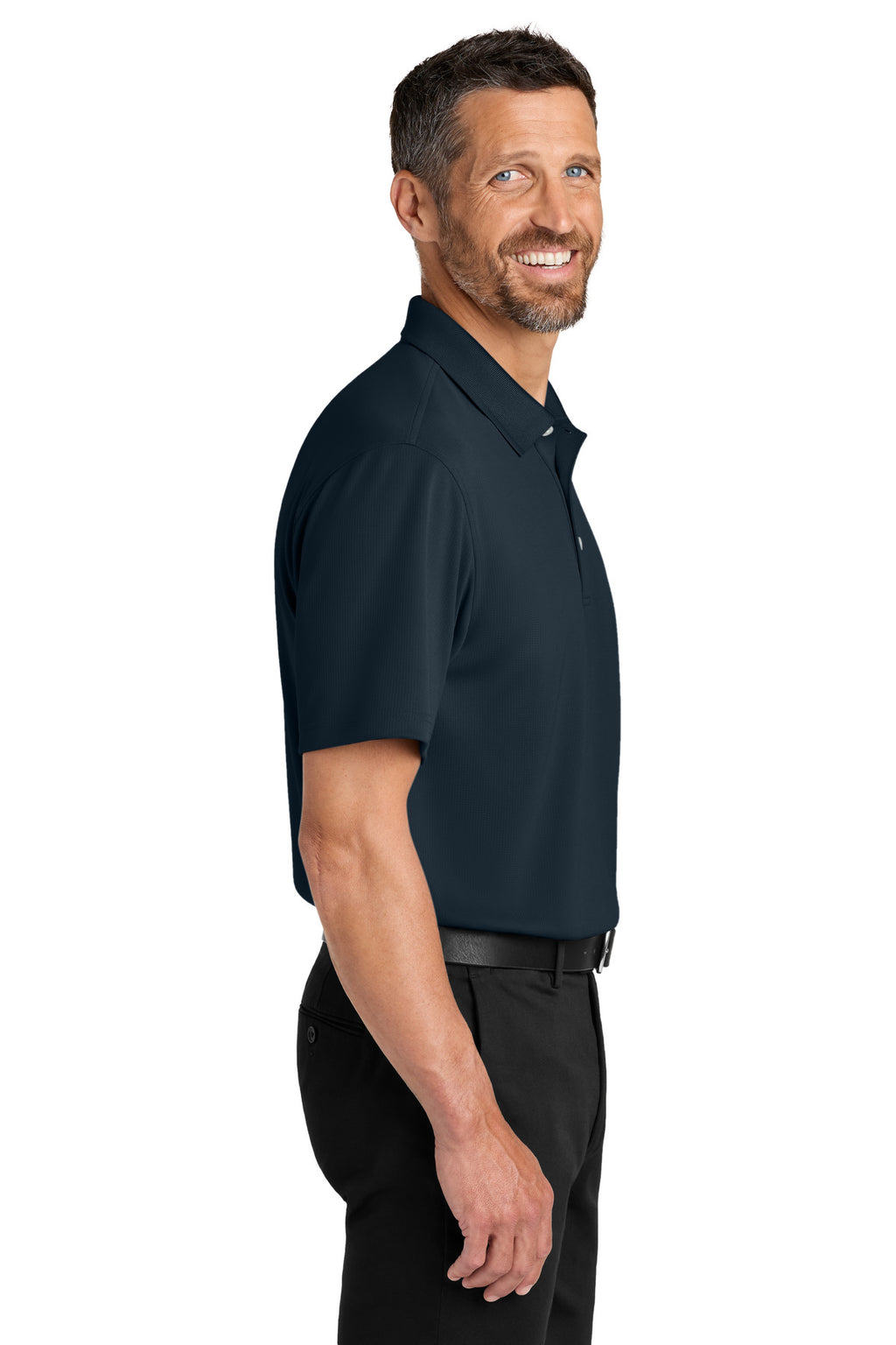 Port Authority Dry Zone Stain-Release Grid Polo K845 - Night Navy - side