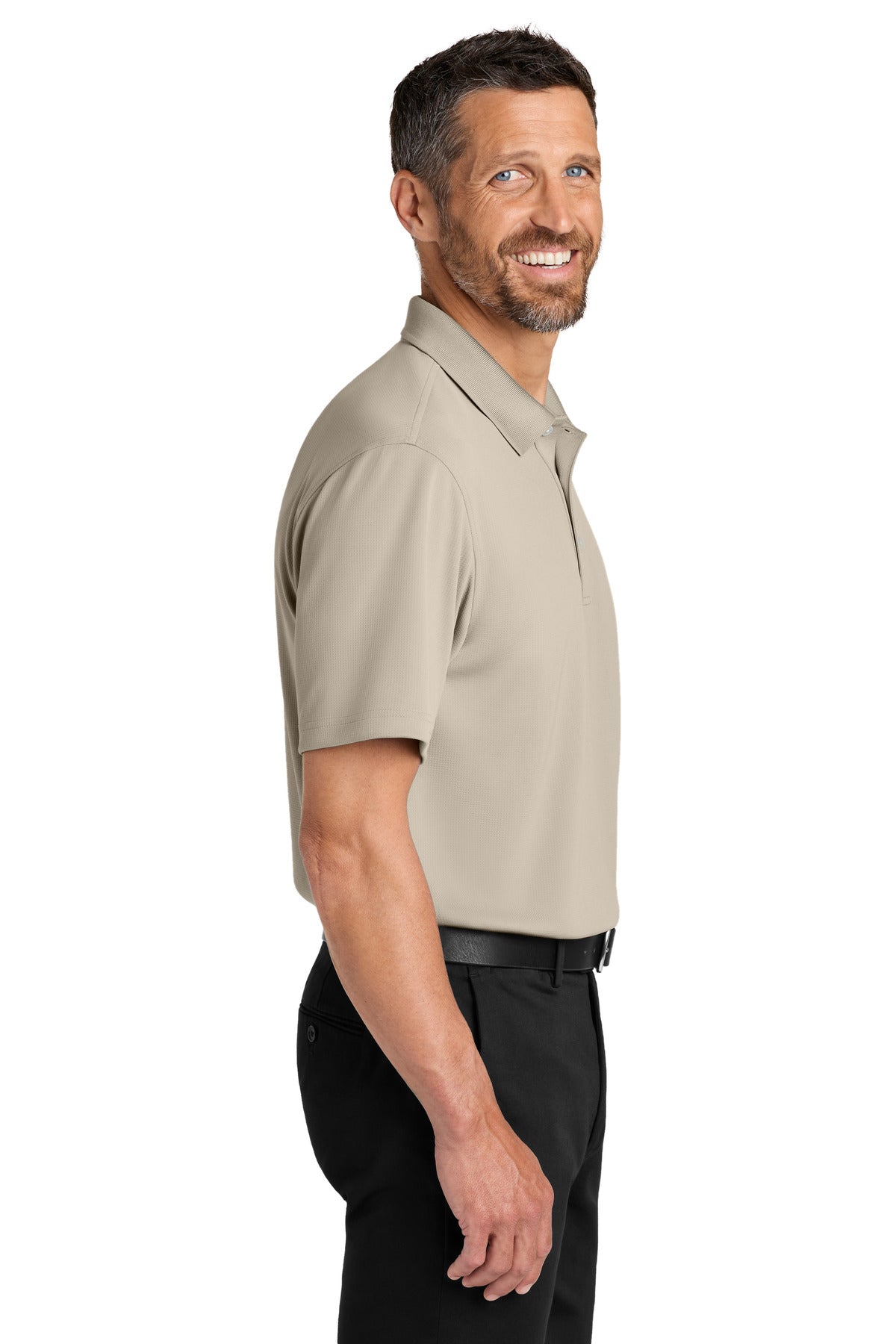 Port Authority Dry Zone Stain-Release Grid Polo K845 - Sahara - side
