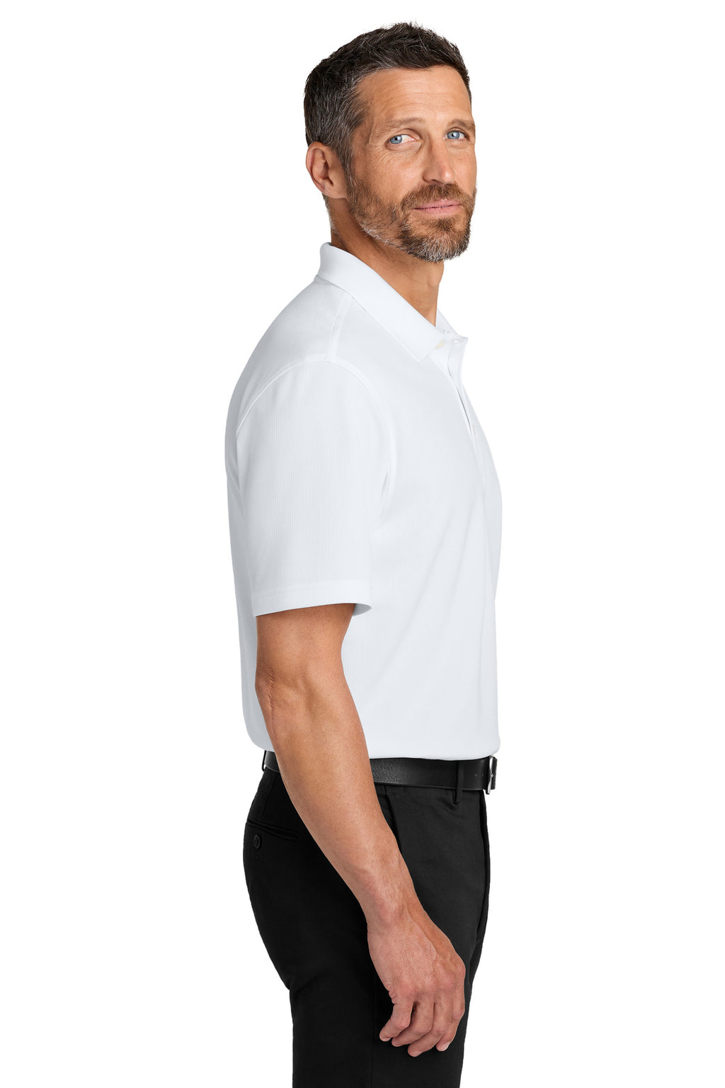 Port Authority Dry Zone Stain-Release Grid Polo K845 - White - side