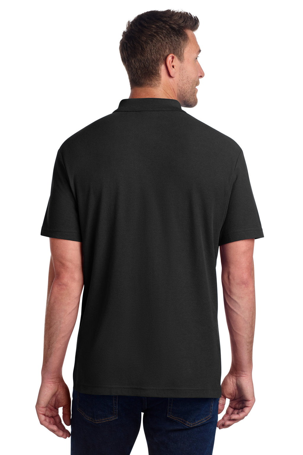Port Authority C-FREE Cotton Blend Pique Polo K867 - Black - back