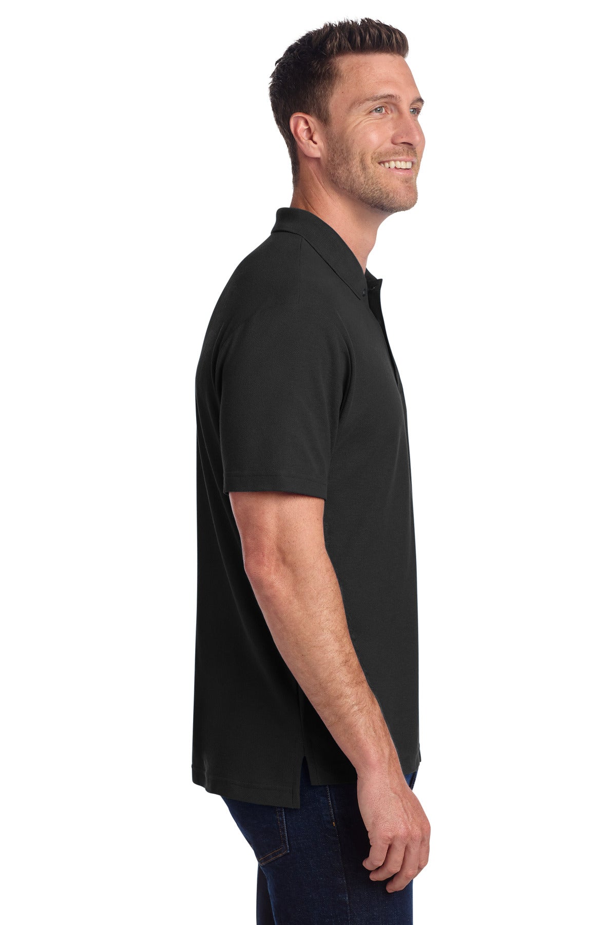 Port Authority C-FREE Cotton Blend Pique Polo K867 - Black - side
