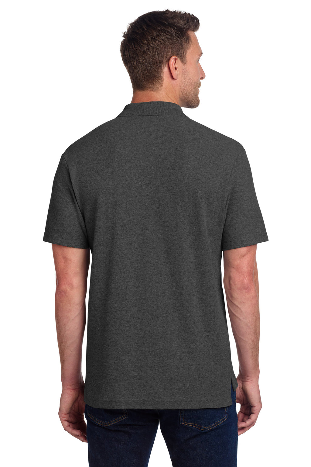 Port Authority C-FREE Cotton Blend Pique Polo K867 - Charcoal Heather - back