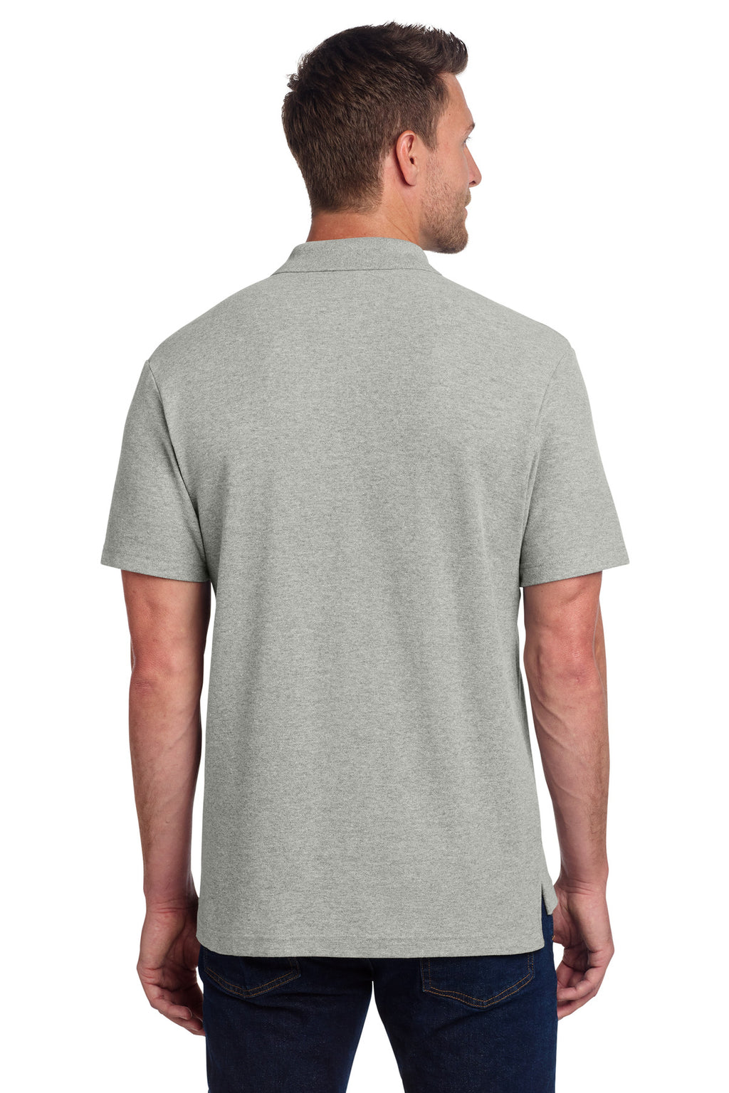 Port Authority C-FREE Cotton Blend Pique Polo K867 - Deep Smoke Heather - back
