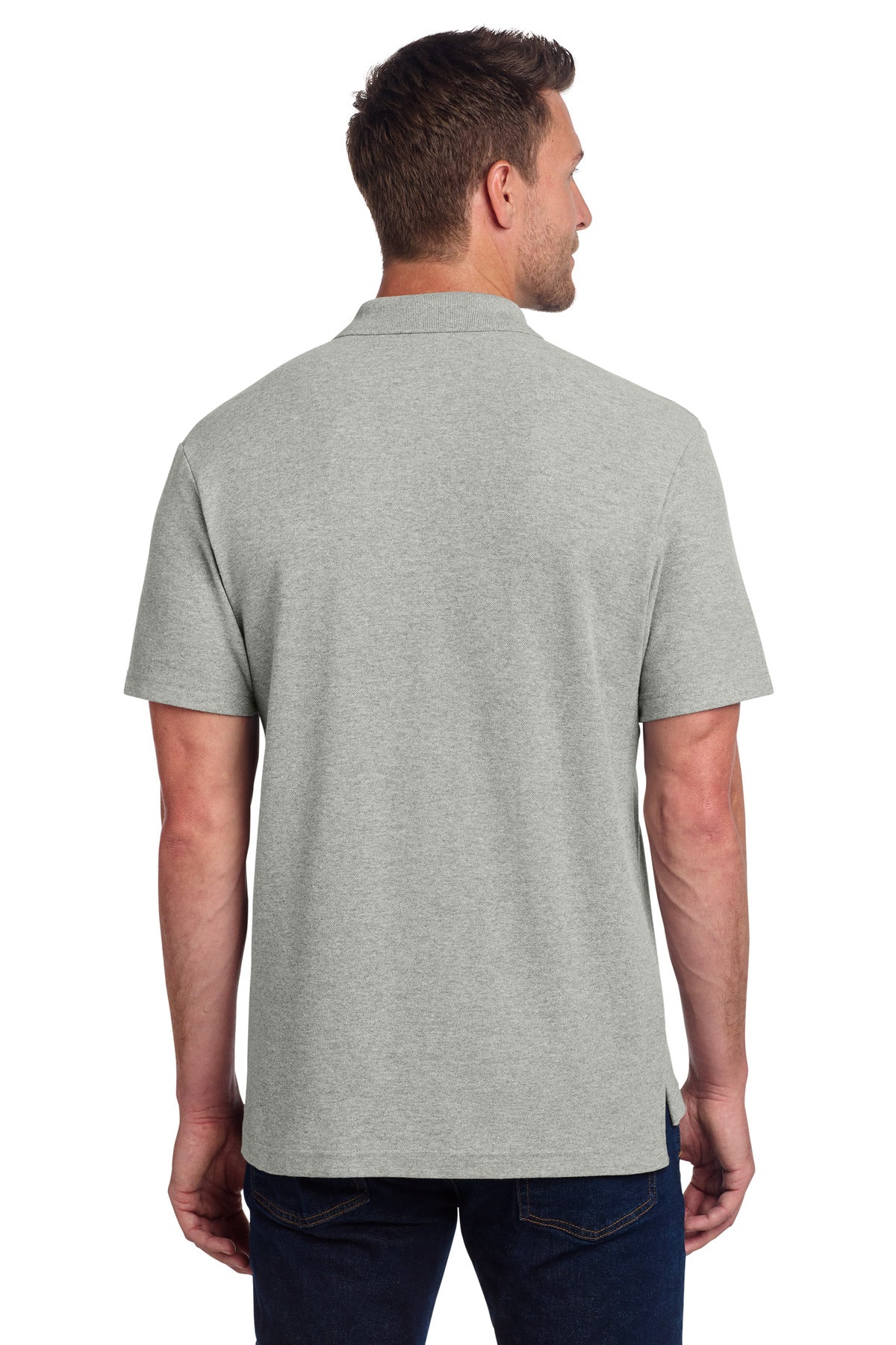 Port Authority C-FREE Cotton Blend Pique Polo K867 - Deep Smoke Heather - back