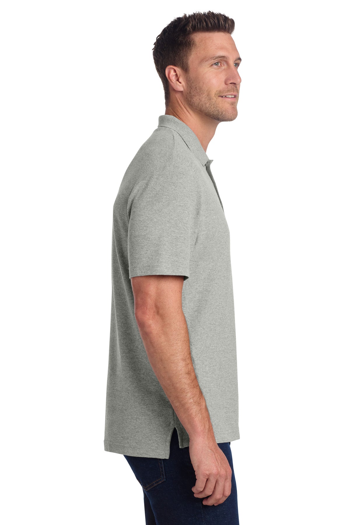 Port Authority C-FREE Cotton Blend Pique Polo K867 - Deep Smoke Heather - side