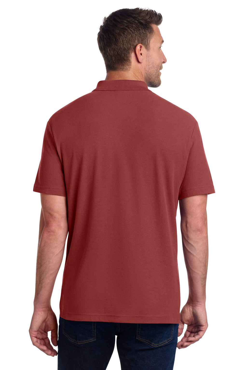 Port Authority C-FREE Cotton Blend Pique Polo K867 - Garnet - back