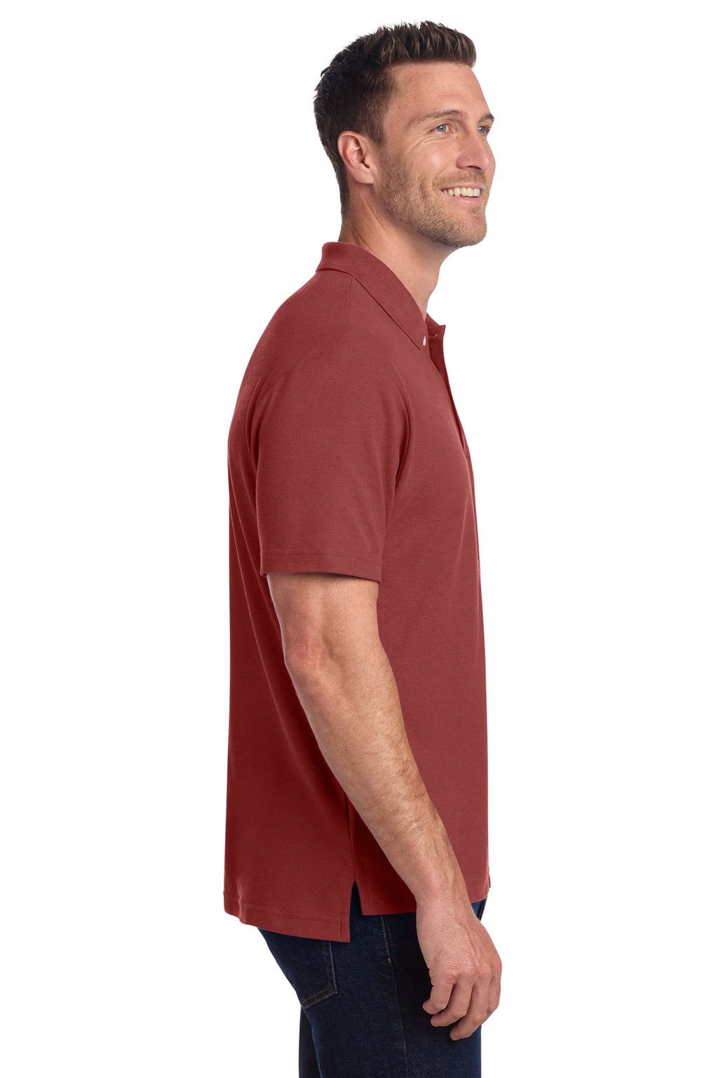Port Authority C-FREE Cotton Blend Pique Polo K867 - Garnet - side