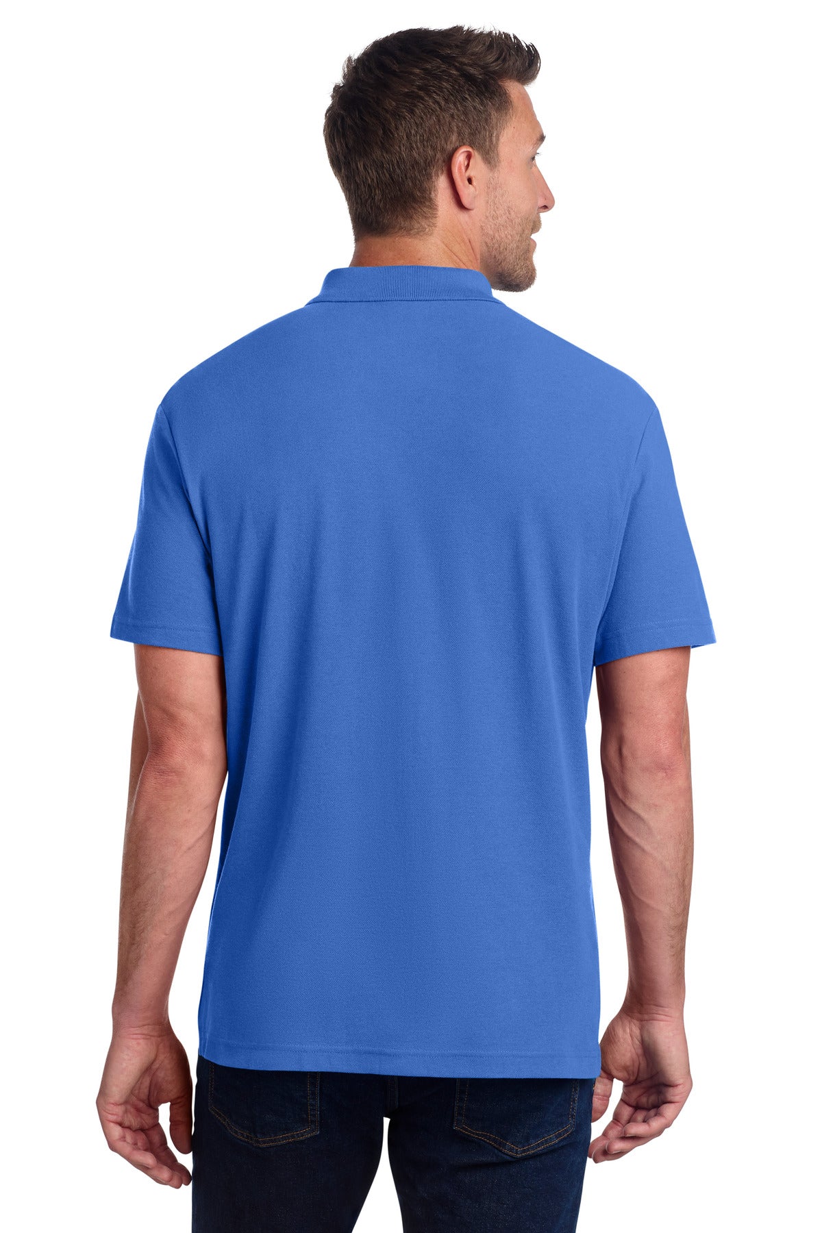 Port Authority C-FREE Cotton Blend Pique Polo K867 - True Blue - back