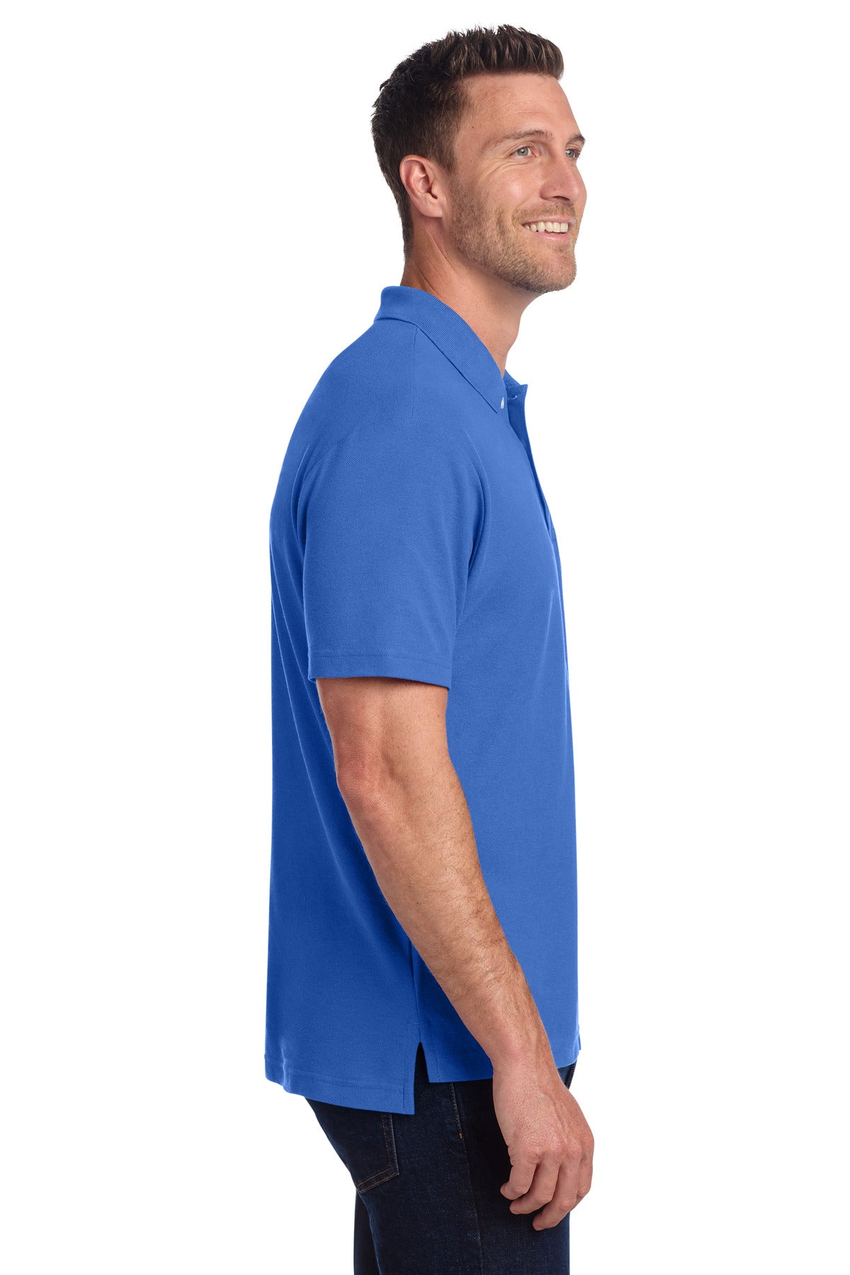 Port Authority C-FREE Cotton Blend Pique Polo K867 - True Blue - side
